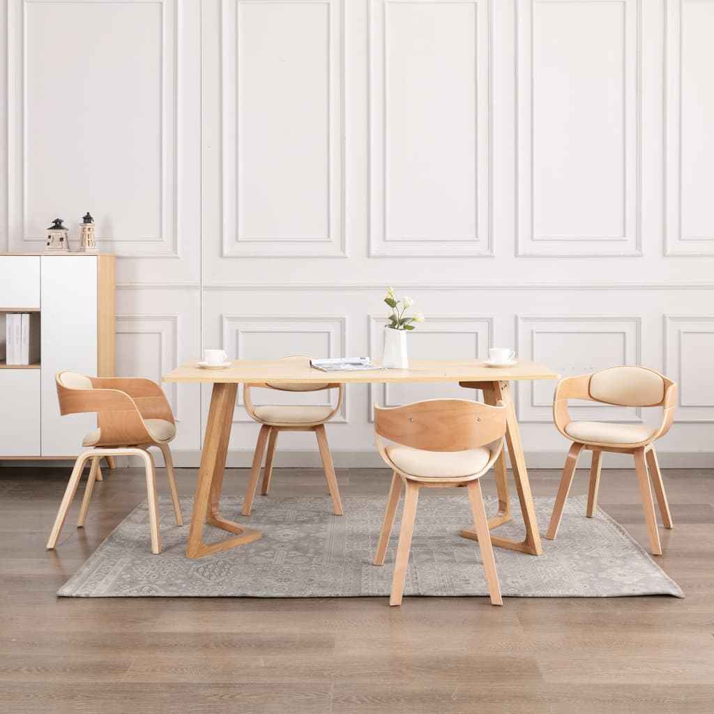 vidaXL Cadeiras jantar 2 pcs madeira curvada e couro artificial