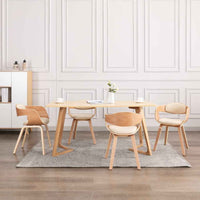 vidaXL Cadeiras jantar 2 pcs madeira curvada e couro artificial