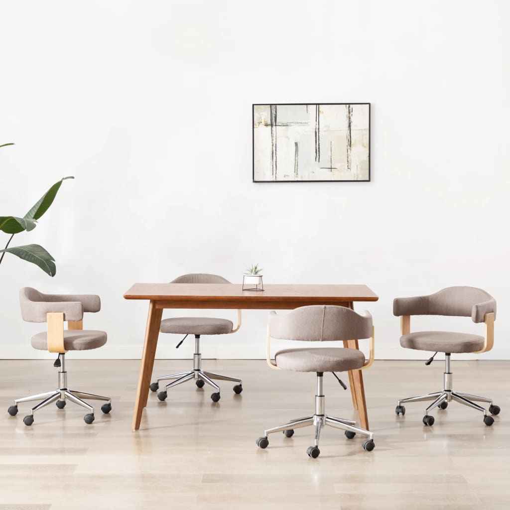 vidaXL Cadeira jantar giratória madeira curvada/couro artificial preto