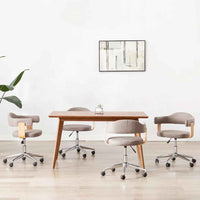 vidaXL Cadeira jantar giratória madeira curvada/couro artificial preto