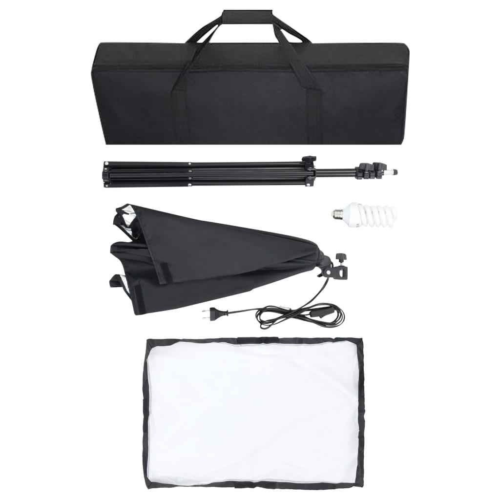 vidaXL Kit de estúdio fotográfico com softbox de iluminação e fundo