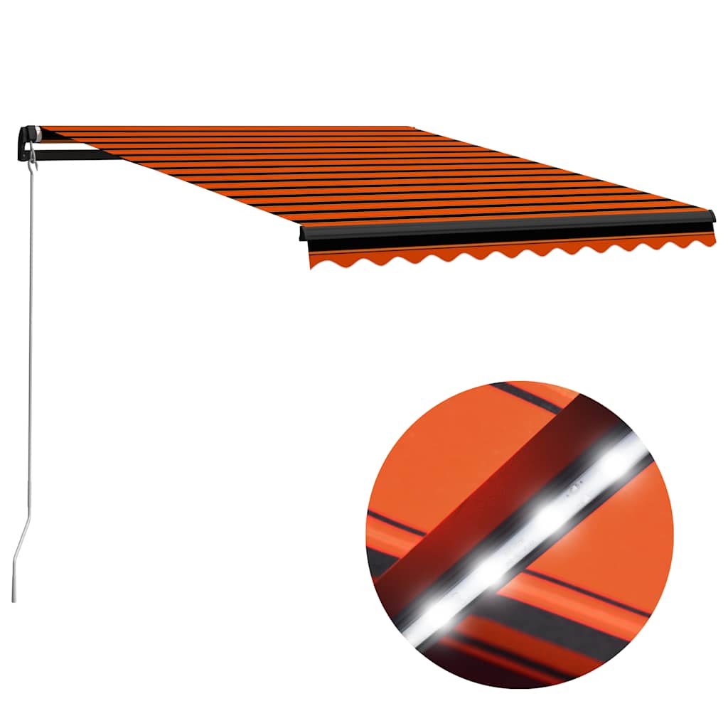 vidaXL Toldo retrátil manual c/ LED 300x250 cm antracite
