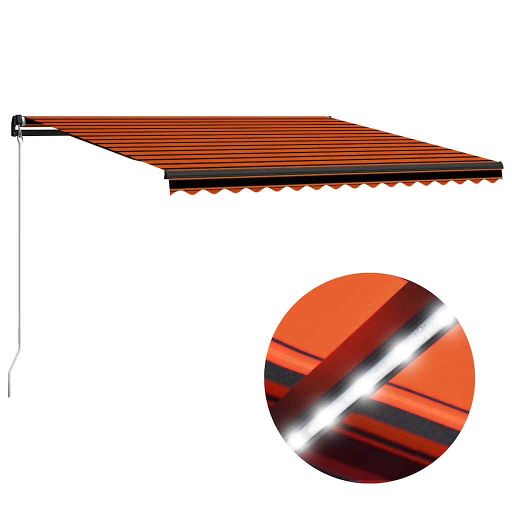 vidaXL Toldo retrátil manual c/ LED 300x250 cm antracite