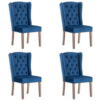 vidaXL Cadeira de jantar veludo azul
