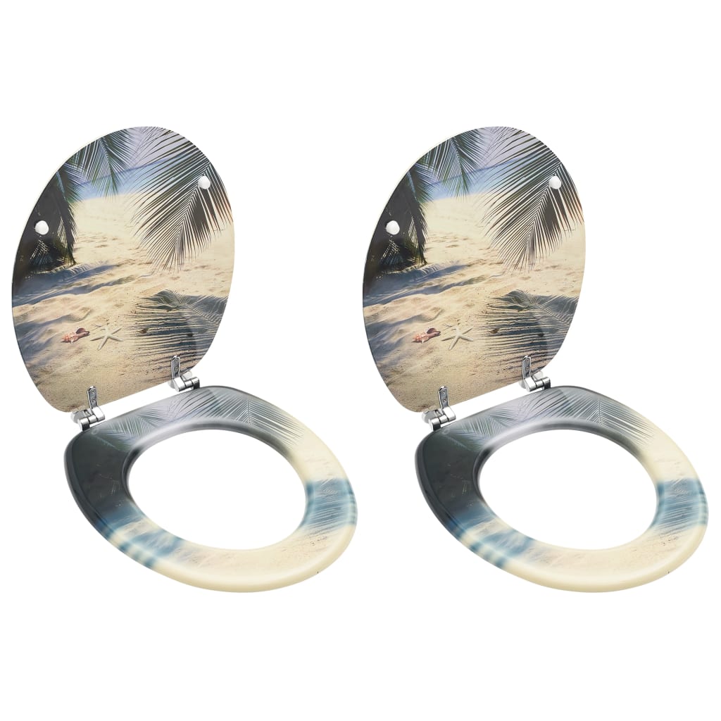 vidaXL Assento de sanita com tampa design simples MDF branco