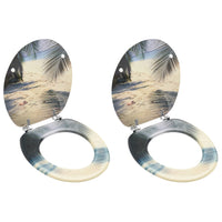 vidaXL Assento de sanita com tampa design simples MDF branco