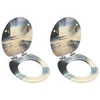 vidaXL Assento de sanita com tampa design simples MDF branco