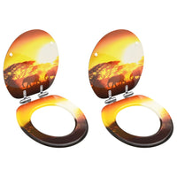 vidaXL Assento de sanita com tampa design simples MDF branco