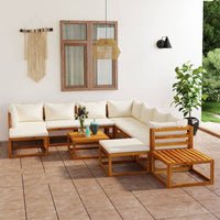 vidaXL 4 pcs conjunto lounge de jardim c/ almofadões acácia maciça