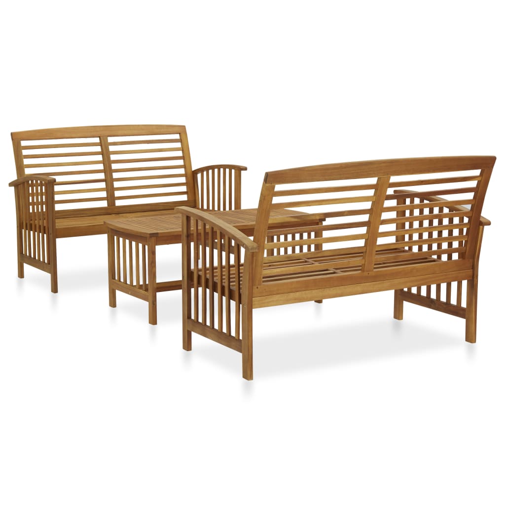 vidaXL 4 pcs conjunto lounge de jardim madeira de acácia maciça