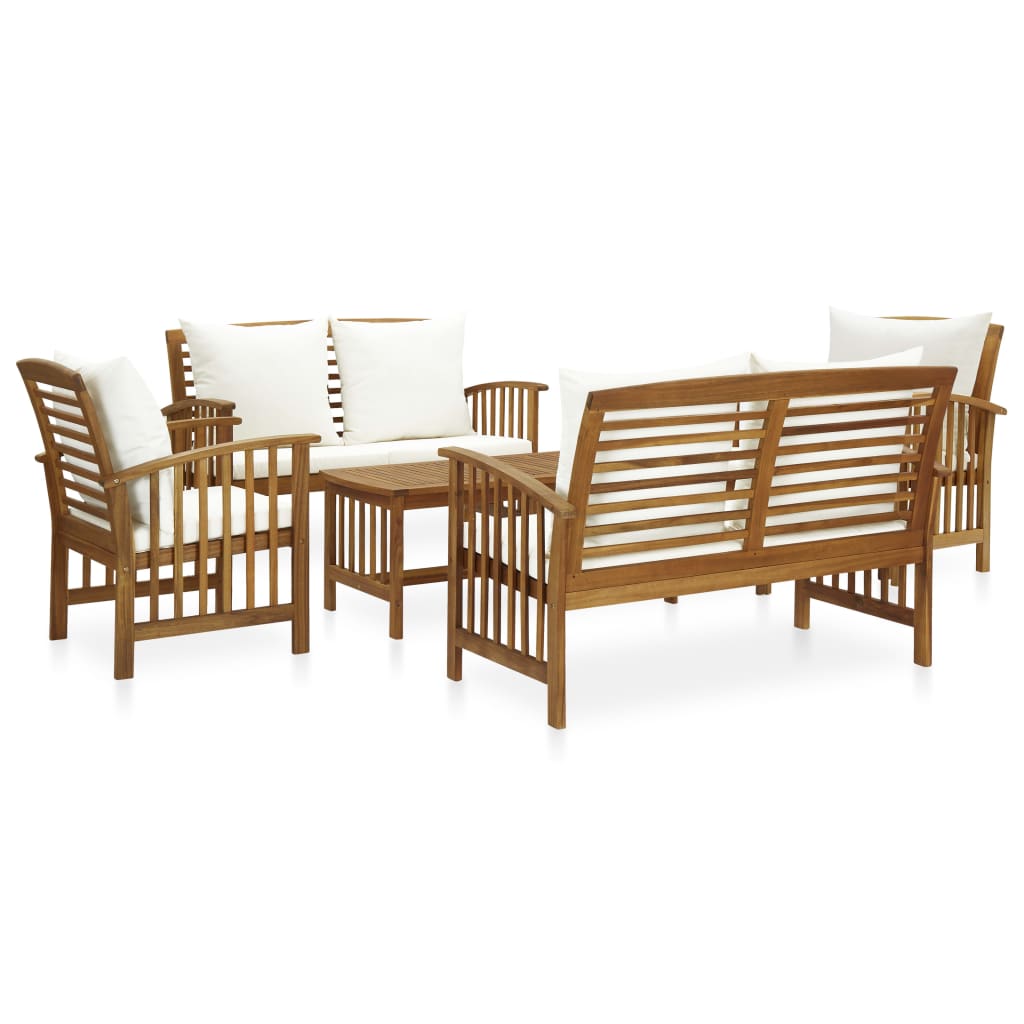vidaXL 4 pcs conjunto lounge de jardim madeira de acácia maciça
