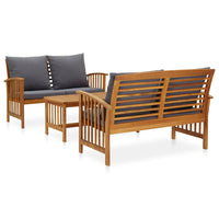 vidaXL 4 pcs conjunto lounge de jardim madeira de acácia maciça