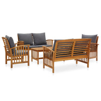 vidaXL 4 pcs conjunto lounge de jardim madeira de acácia maciça
