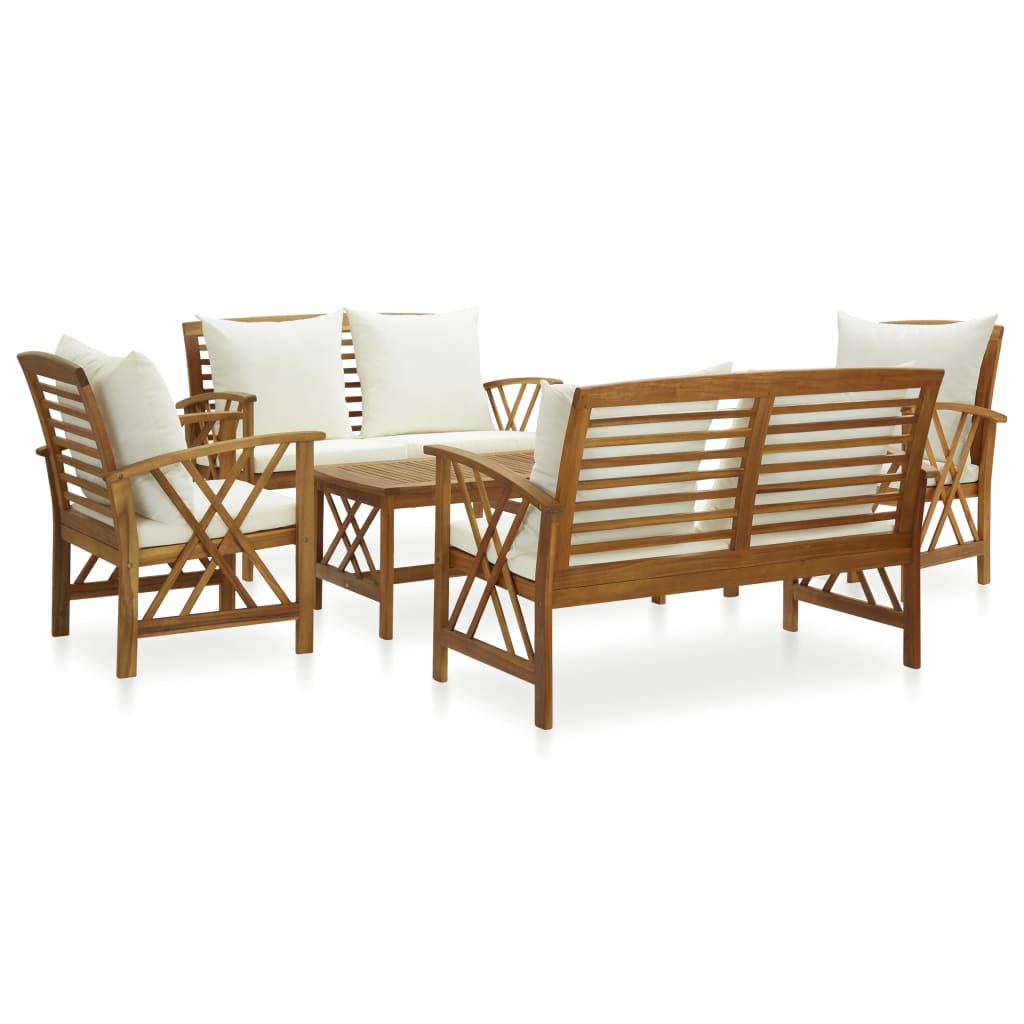 vidaXL 4 pcs conjunto lounge de jardim madeira de acácia maciça