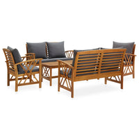 vidaXL 4 pcs conjunto lounge de jardim madeira de acácia maciça