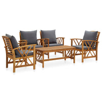 vidaXL 4 pcs conjunto lounge de jardim madeira de acácia maciça