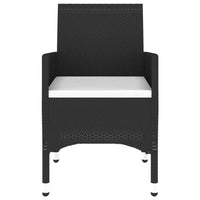 vidaXL 3 pcs conjunto de jantar para jardim vime PE preto