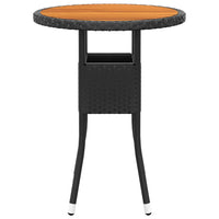 vidaXL 3 pcs conjunto de jantar para jardim vime PE preto