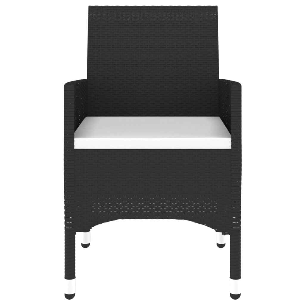 vidaXL 3 pcs conjunto de jantar para jardim vime PE preto