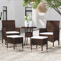 vidaXL 5 pcs conjunto lounge de jardim vime PE preto