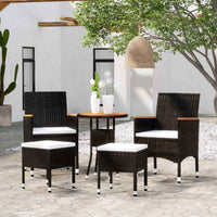 vidaXL 5 pcs conjunto lounge de jardim vime PE preto