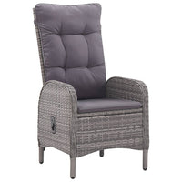 vidaXL 3 pcs conjunto bistrô para jardim vime PE e vidro cinzento