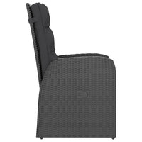 vidaXL 5 pcs conjunto jantar exterior com almofadões vime PE preto