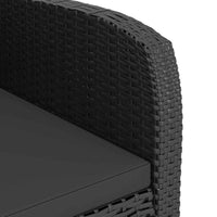 vidaXL 5 pcs conjunto jantar exterior com almofadões vime PE preto