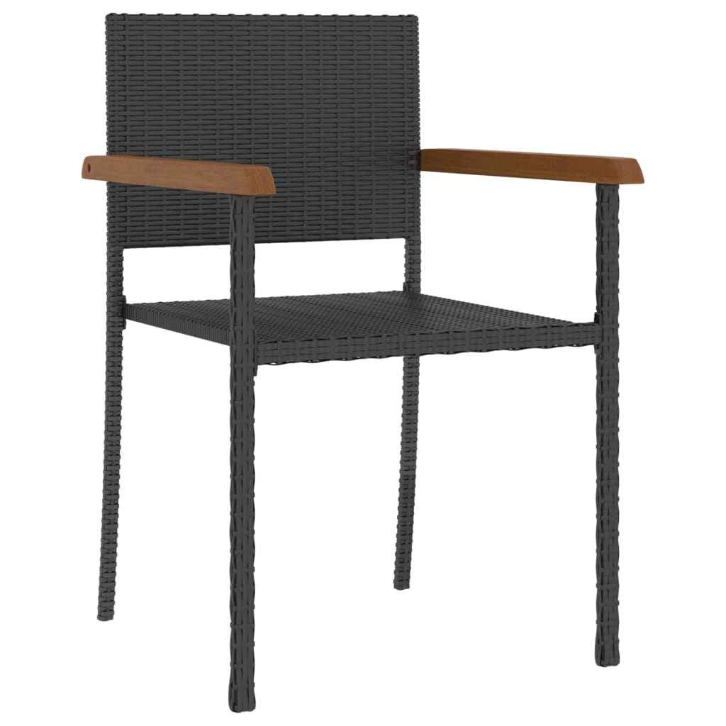 vidaXL 5 pcs conjunto de jantar para exterior vime PE preto