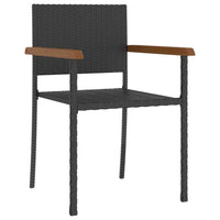 vidaXL 5 pcs conjunto de jantar para exterior vime PE preto