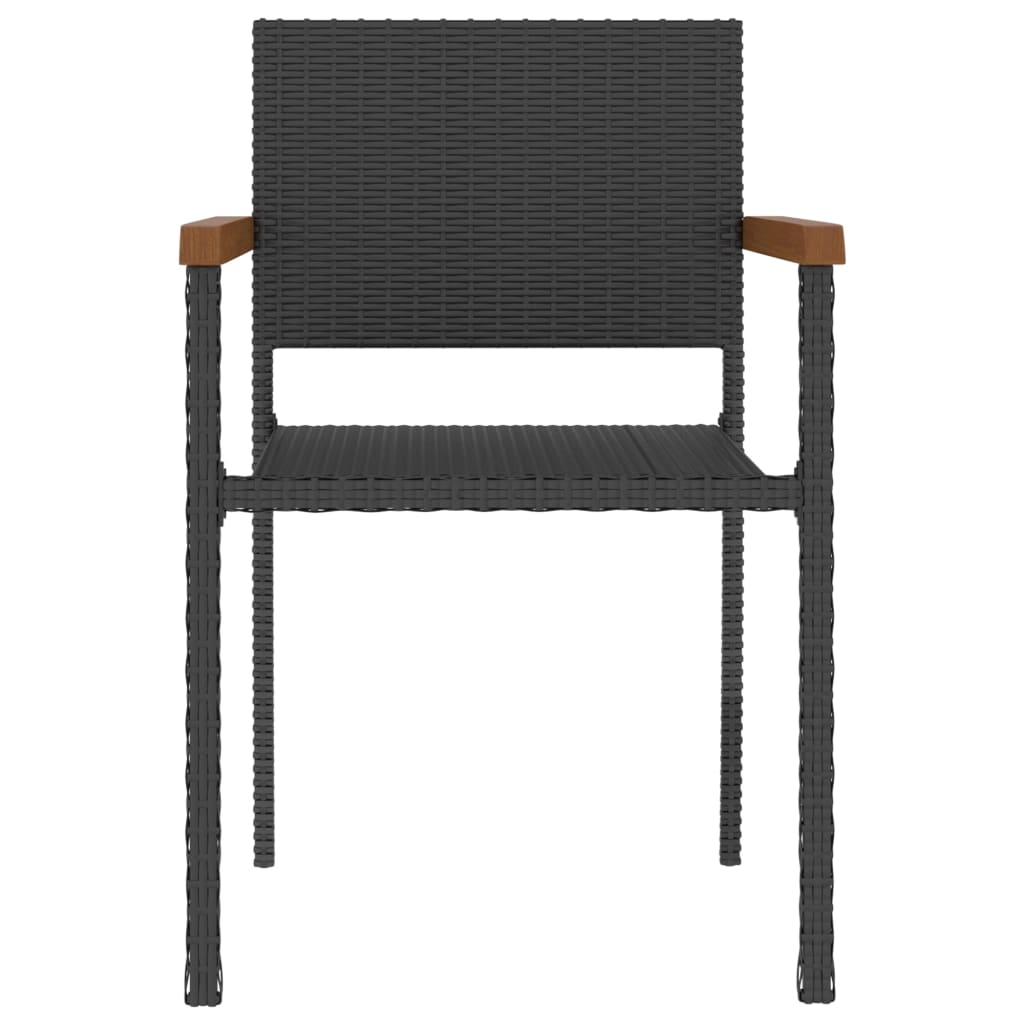 vidaXL 5 pcs conjunto de jantar para exterior vime PE preto