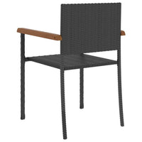 vidaXL 5 pcs conjunto de jantar para exterior vime PE preto