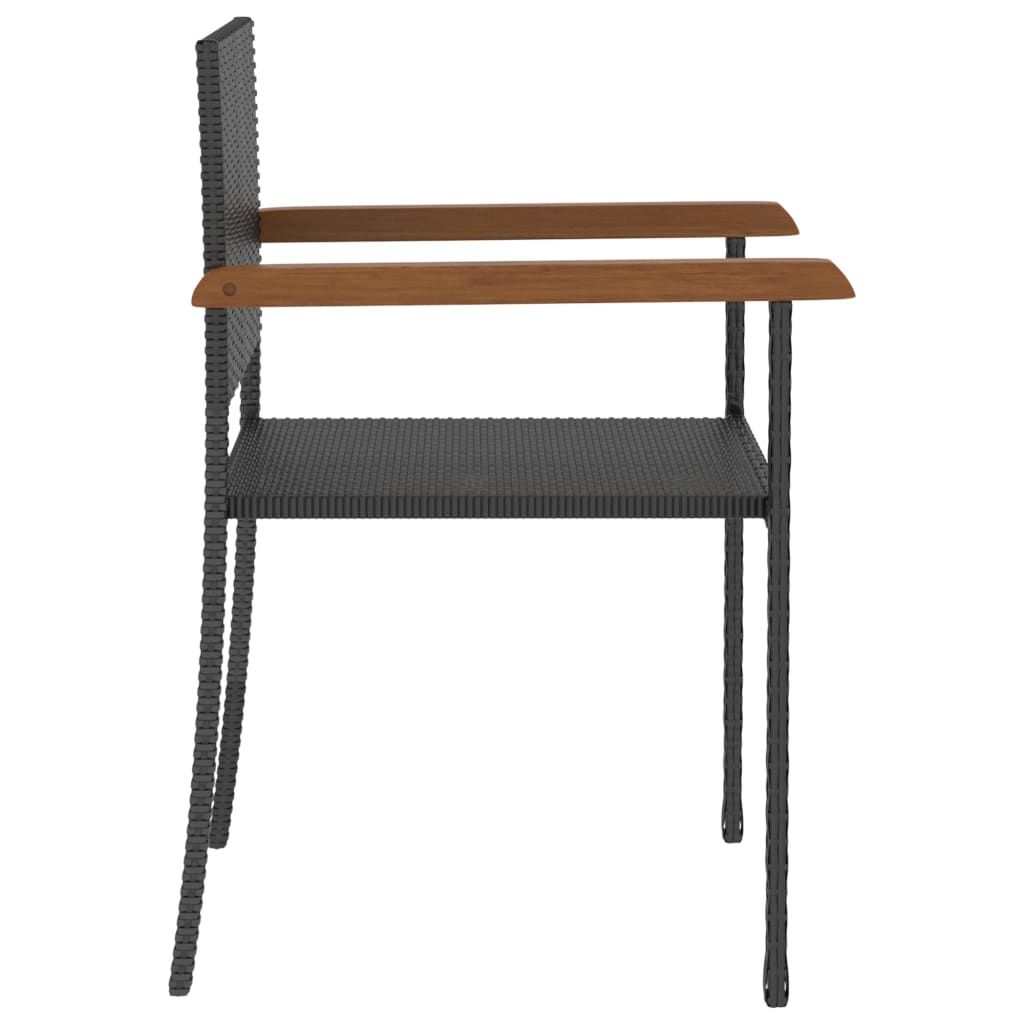 vidaXL 5 pcs conjunto de jantar para exterior vime PE preto