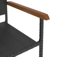 vidaXL 5 pcs conjunto de jantar para exterior vime PE preto