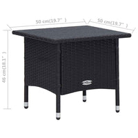 vidaXL 3 pcs conjunto lounge para jardim c/ almofadões vime PE preto