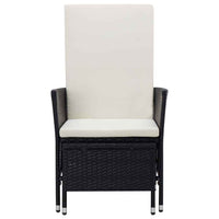 vidaXL 3 pcs conjunto lounge para jardim c/ almofadões vime PE preto