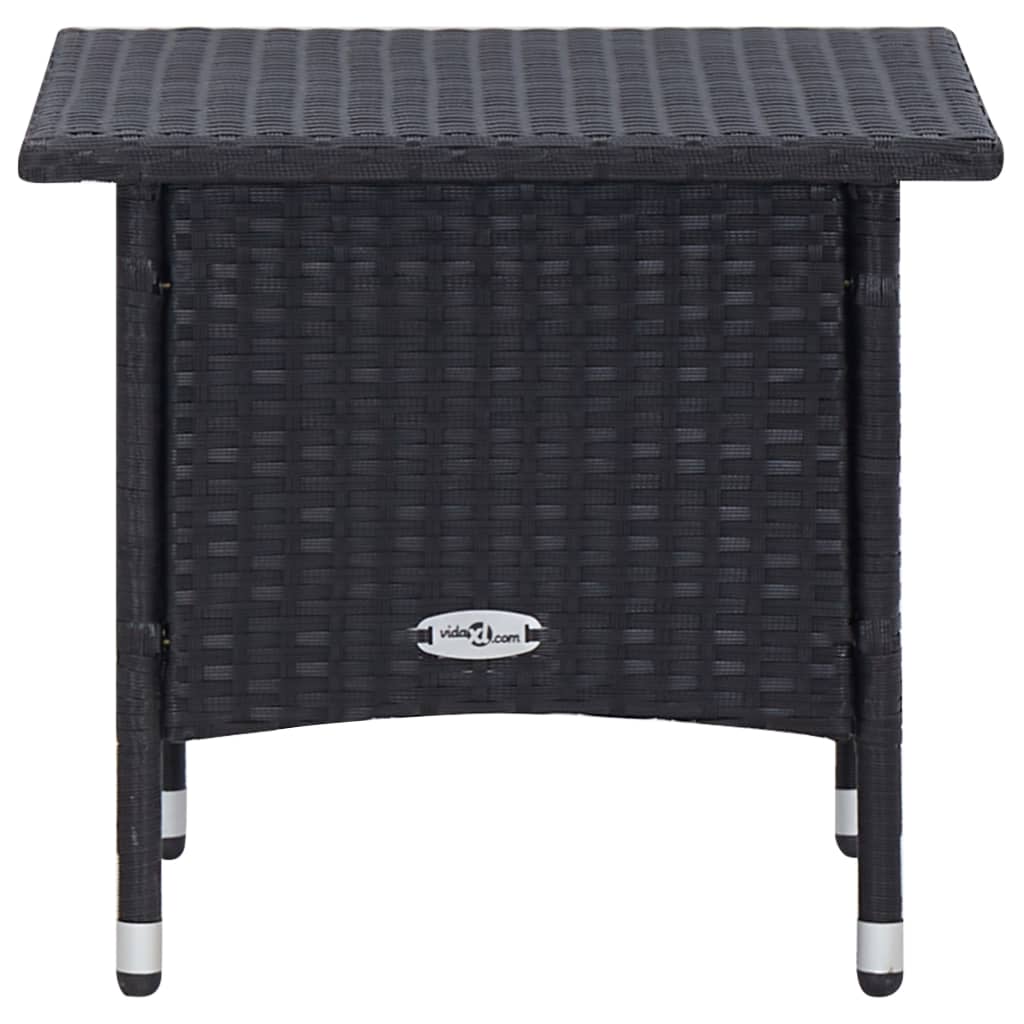 vidaXL 3 pcs conjunto lounge para jardim c/ almofadões vime PE preto