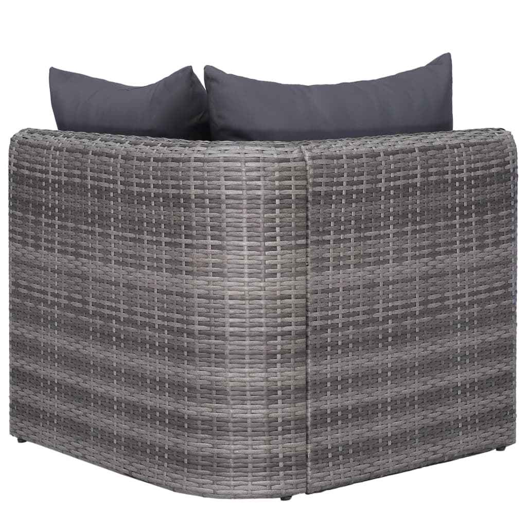 vidaXL 9 pcs conjunto lounge de jardim c/ almofadões vime PE cinzento