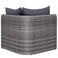 vidaXL 9 pcs conjunto lounge de jardim c/ almofadões vime PE cinzento