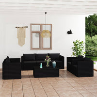 vidaXL 9 pcs conjunto lounge de jardim c/ almofadões vime PE cinzento