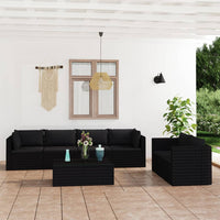 vidaXL 9 pcs conjunto lounge de jardim c/ almofadões vime PE cinzento