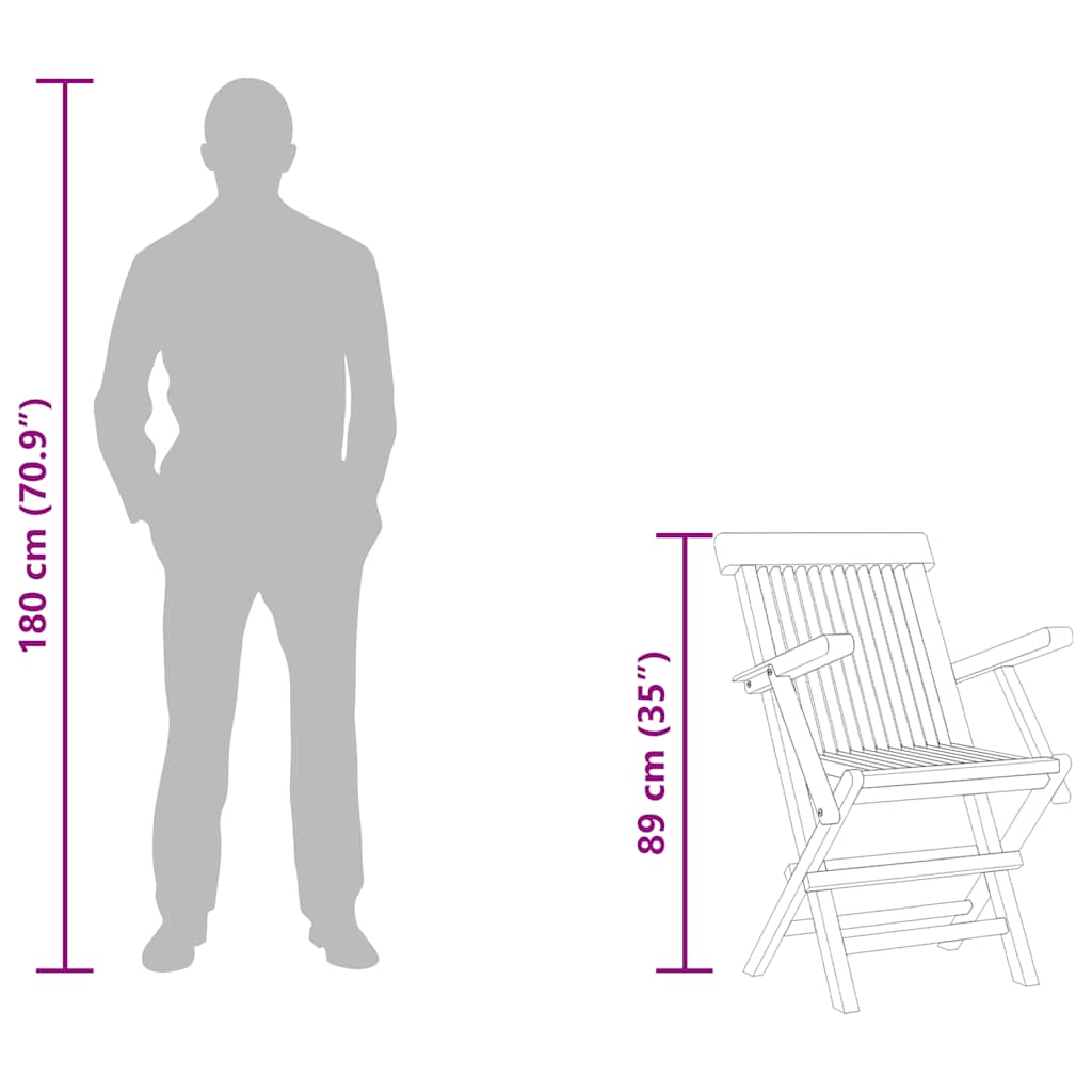 vidaXL 5 pcs conjunto de jantar para jardim madeira de teca maciça