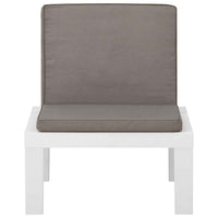 vidaXL Cadeiras de jardim com almofadões 2 pcs plástico branco