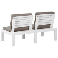 vidaXL 4 pcs conjunto lounge de jardim com almofadões plástico branco