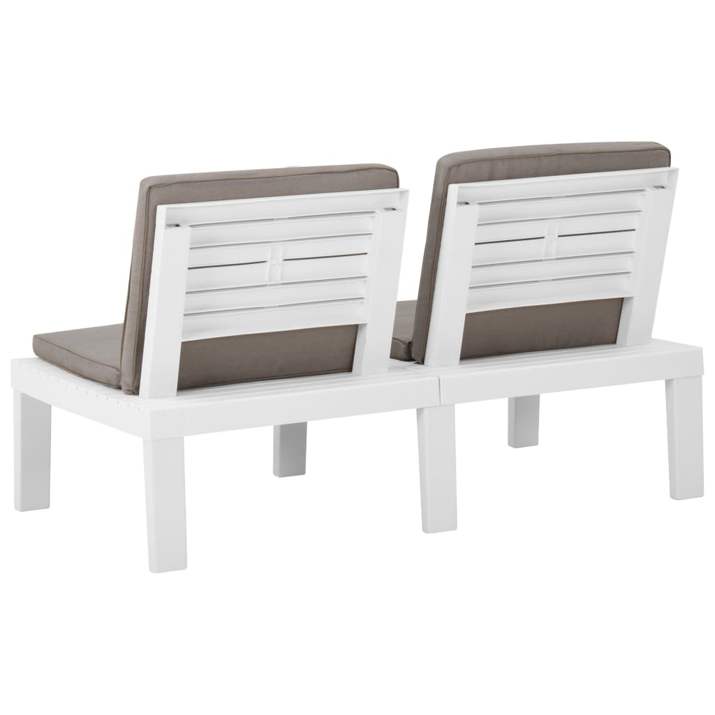 vidaXL 4 pcs conjunto lounge de jardim com almofadões plástico branco