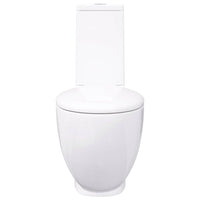 vidaXL Sanita WC redonda cerâmica c/ descarga água inferior branco