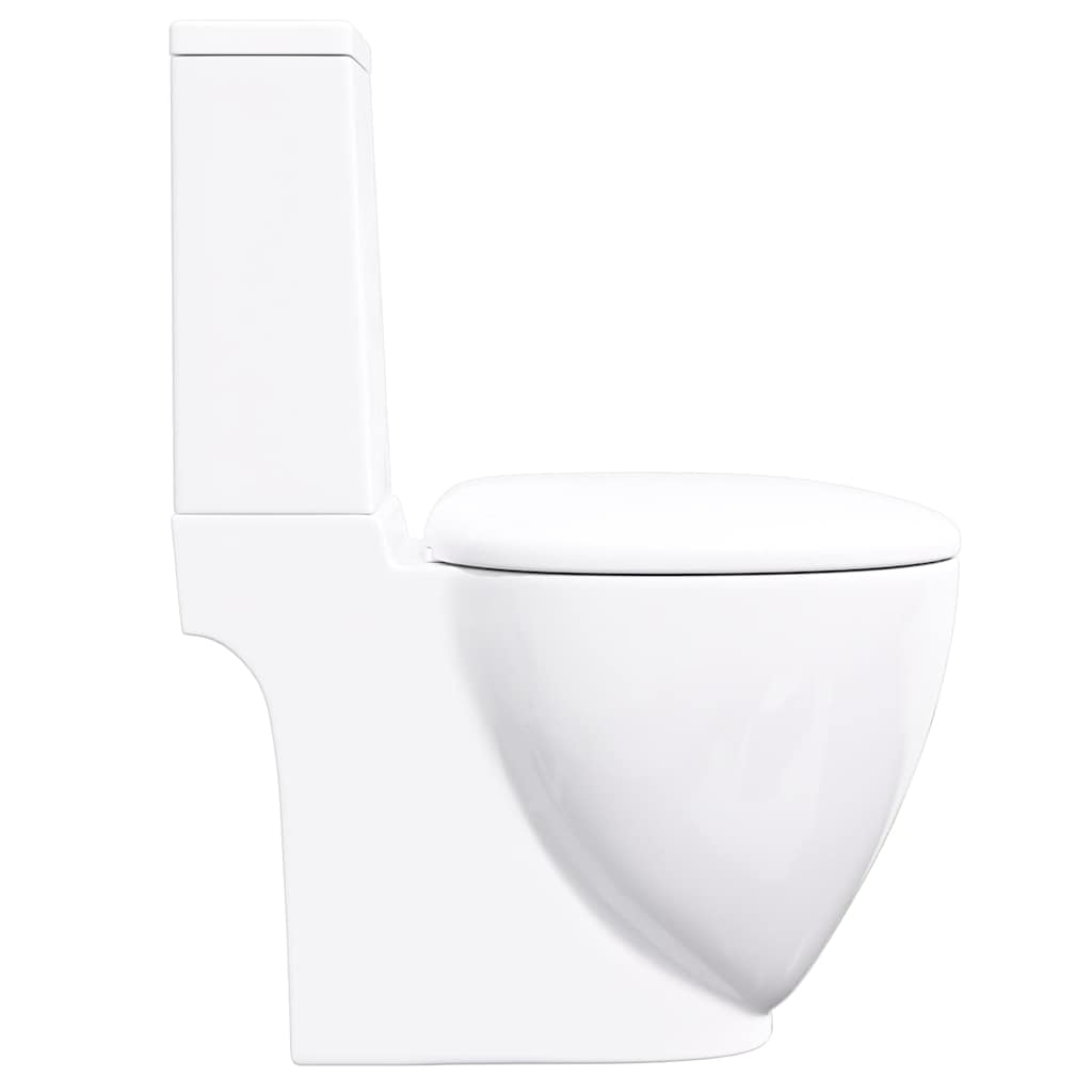 vidaXL Sanita WC redonda cerâmica c/ descarga água inferior branco