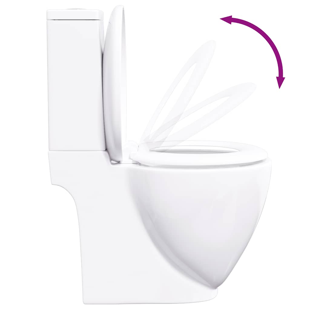vidaXL Sanita WC redonda cerâmica c/ descarga água inferior branco
