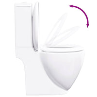 vidaXL Sanita WC redonda cerâmica c/ descarga água inferior branco