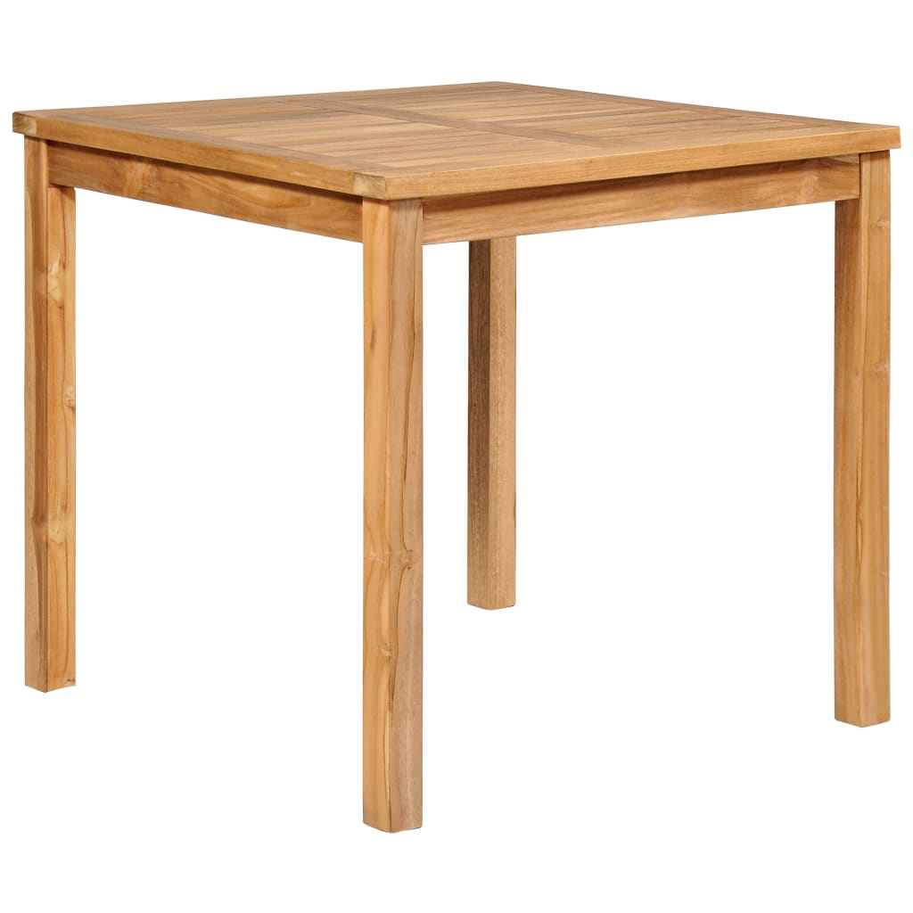vidaXL Conjunto de jantar de jardim de 3 peças 80x80 cm madeira de teca maciça